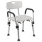Flash Furniture 14-1/2" L, Rubber, Aluminum, White Adjustable Bath Chair DC-HY3520L-WH-GG - alternate 3